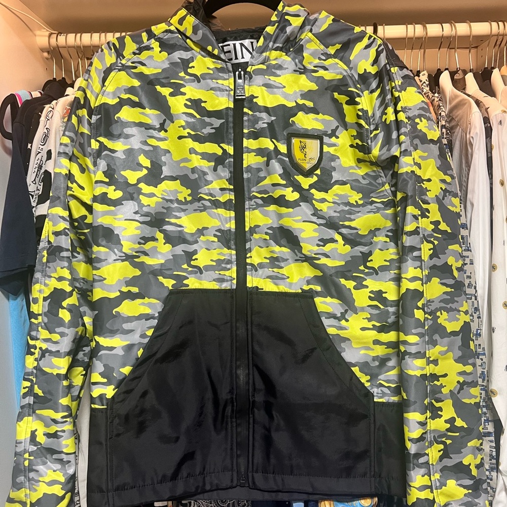 Plein Sport Black and Red Graphic Jacket - S